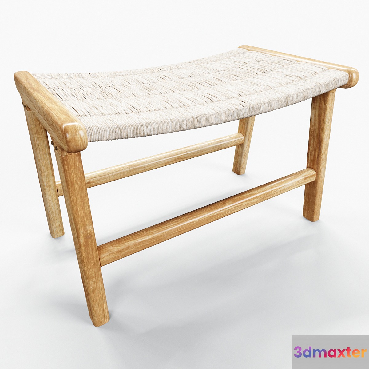 HKLiving abaca _ teak lounge ottoman