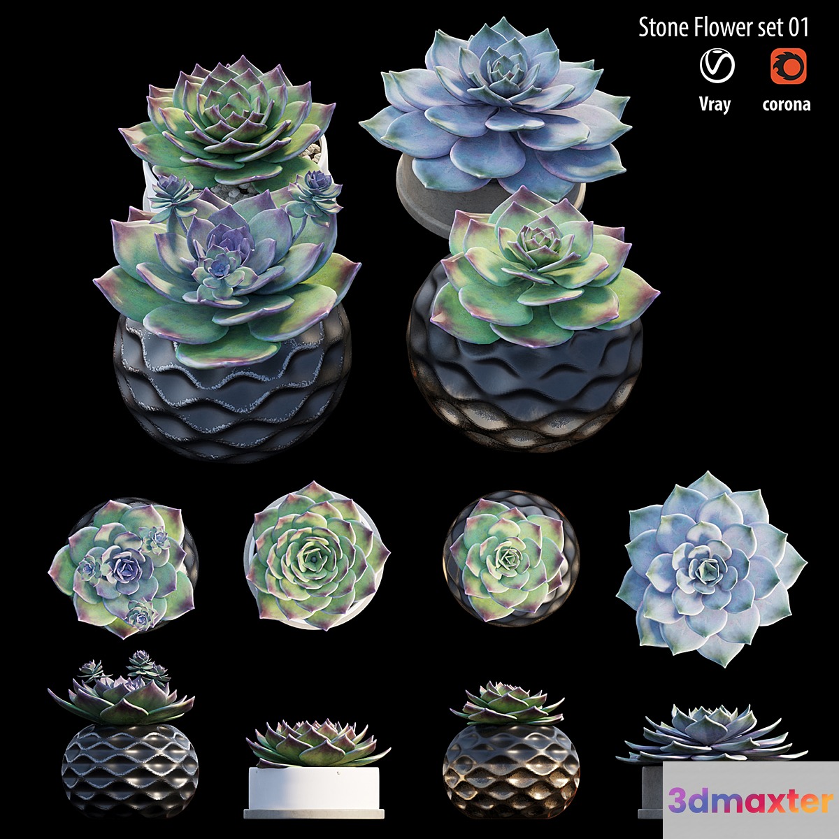 Stone flower set 01 - No.2