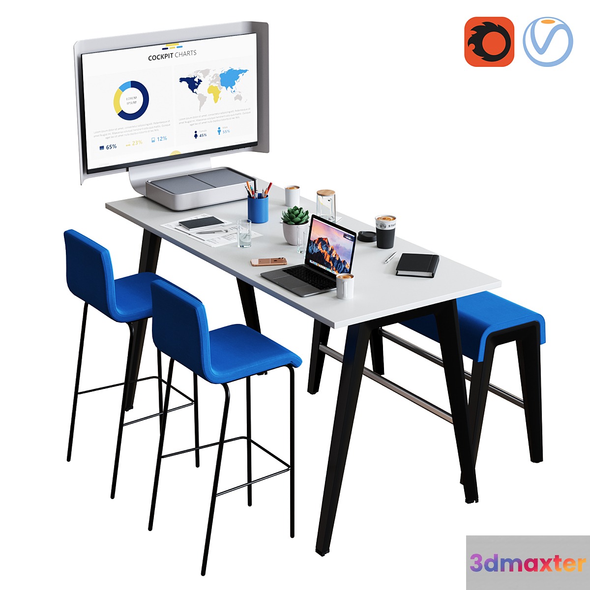 Steelcase - B-Free Conference Set 3D Max