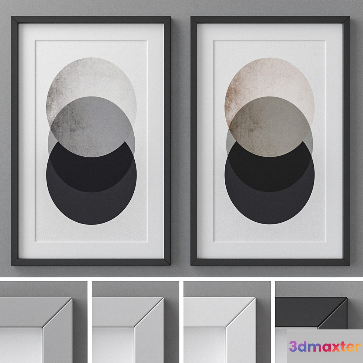 Photo Frames Set 298 3D Max