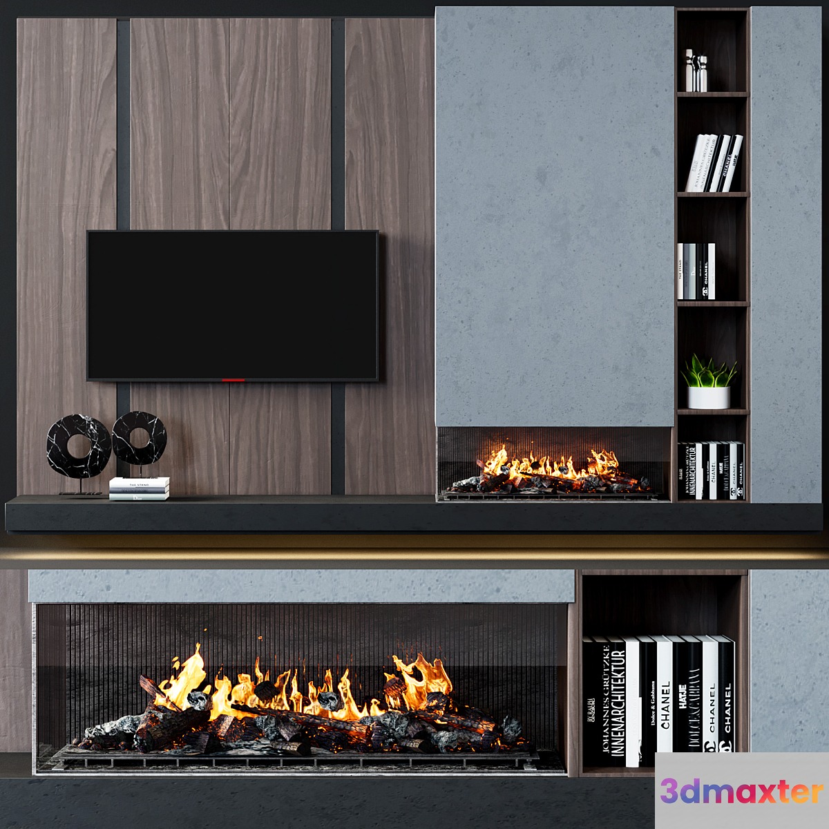 TV wall modern 46 3D Max