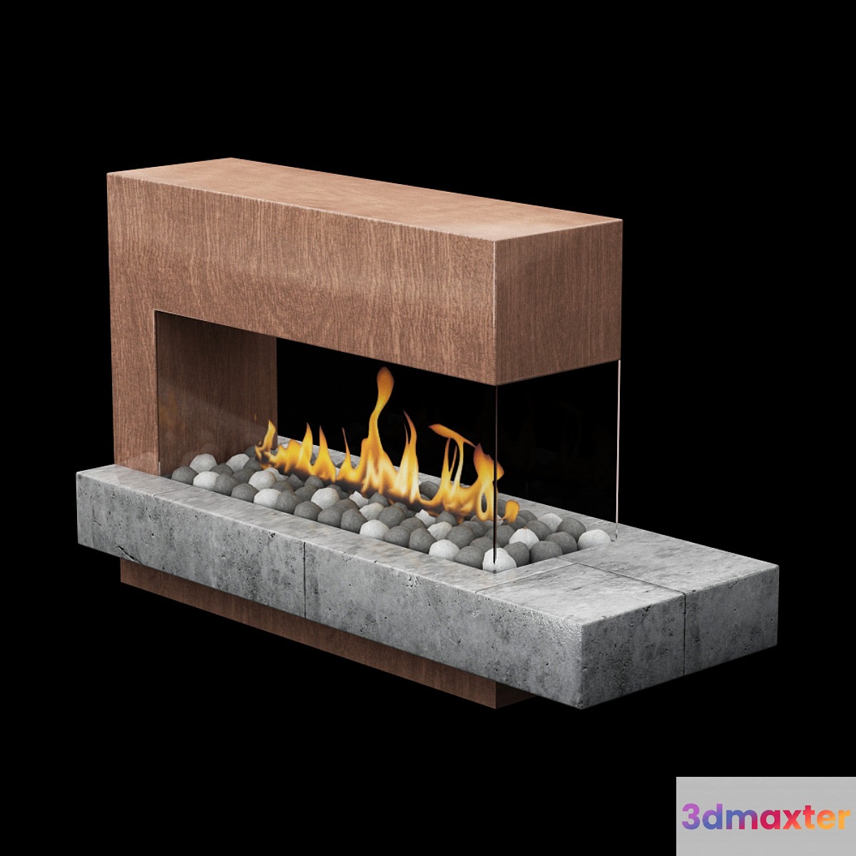 Modern fireplace 3D Max
