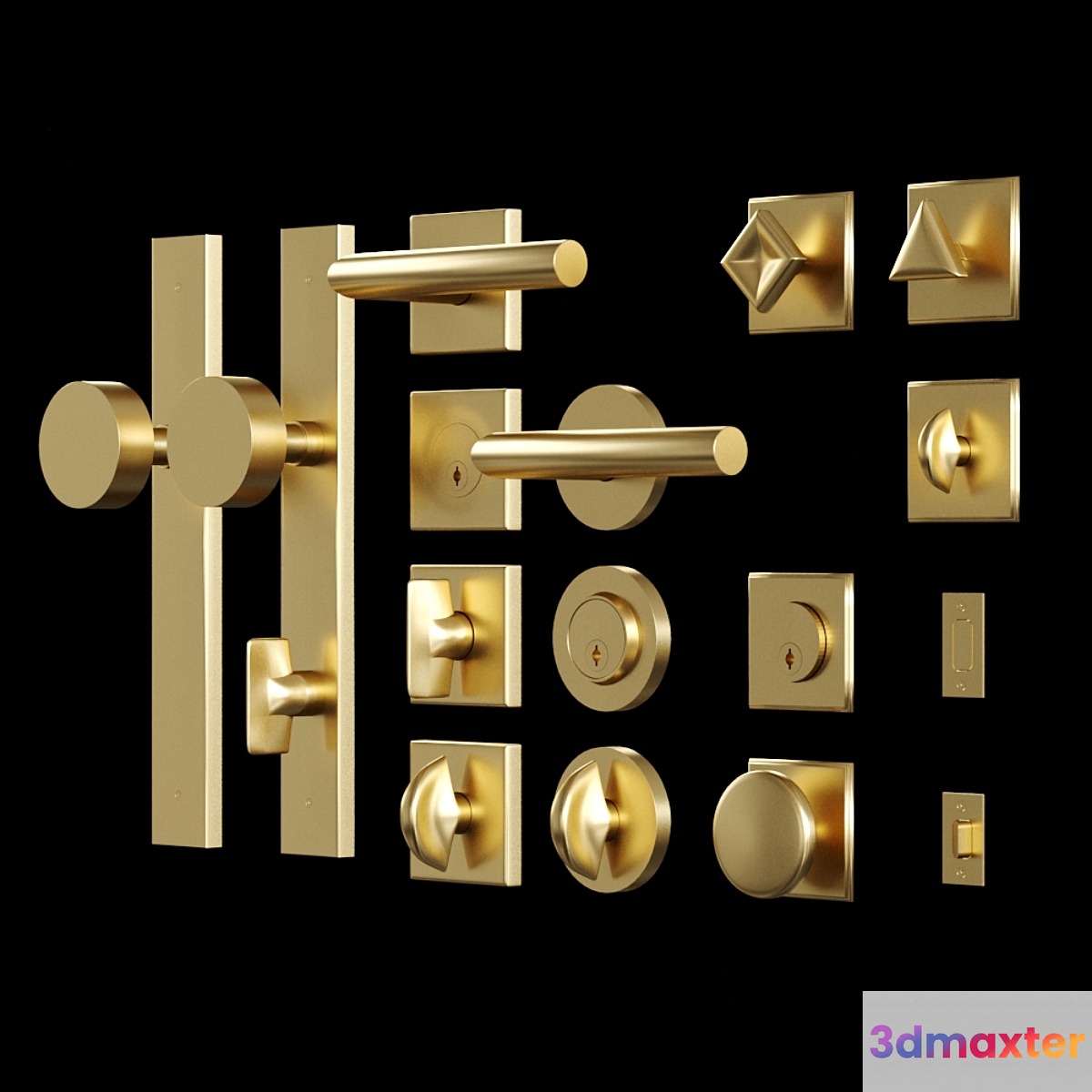 Door handle set 02 by School House