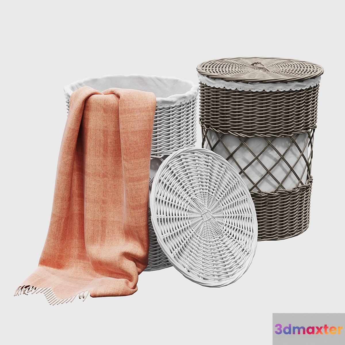Round wicker basket 3D Max