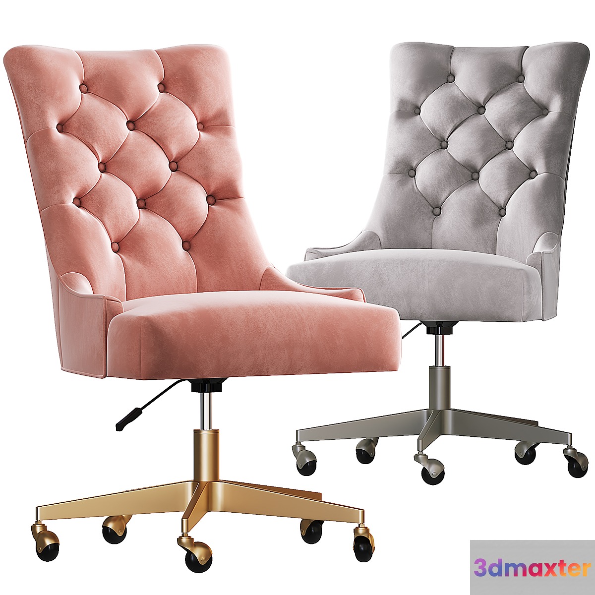 Rh Martine_adjustable velvet desk Chair