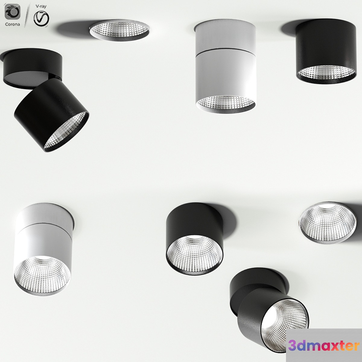 Semi Recessed Hoy Spot Light 3D Max
