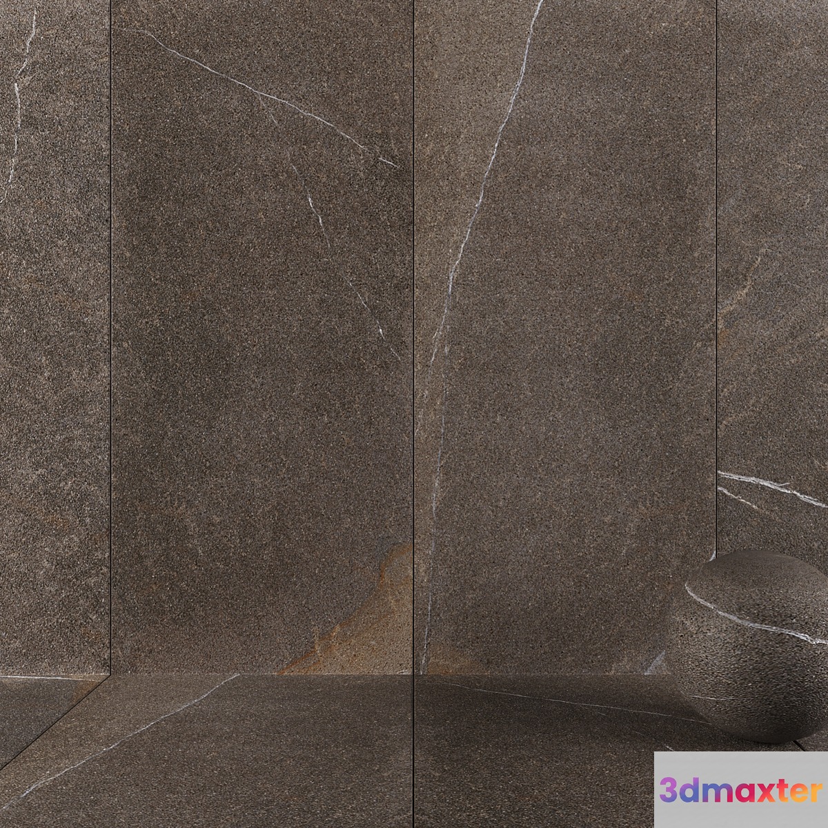 Stone Wall Tiles Limestone Anthracite 3D Max