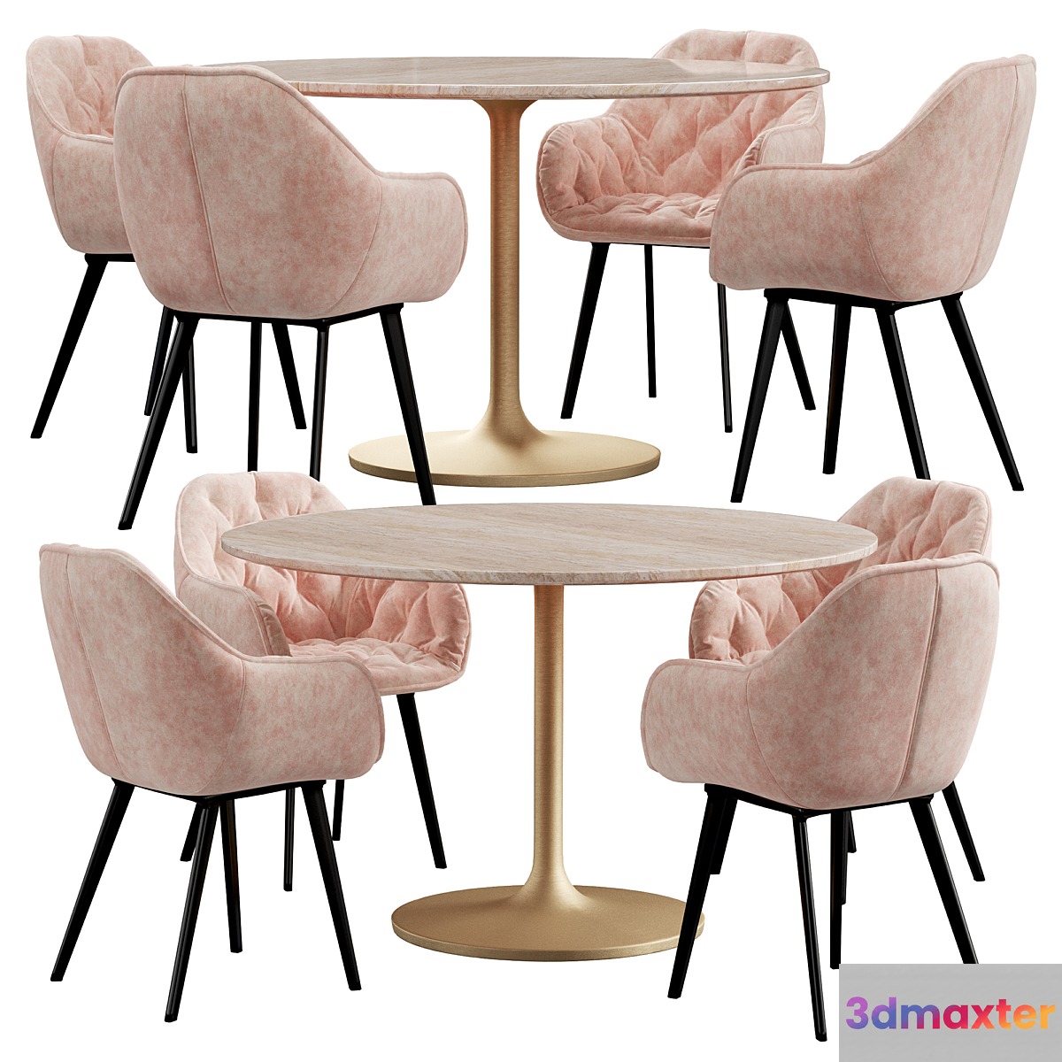 La forma & Crate & Barrel Nero dining set 3D Max