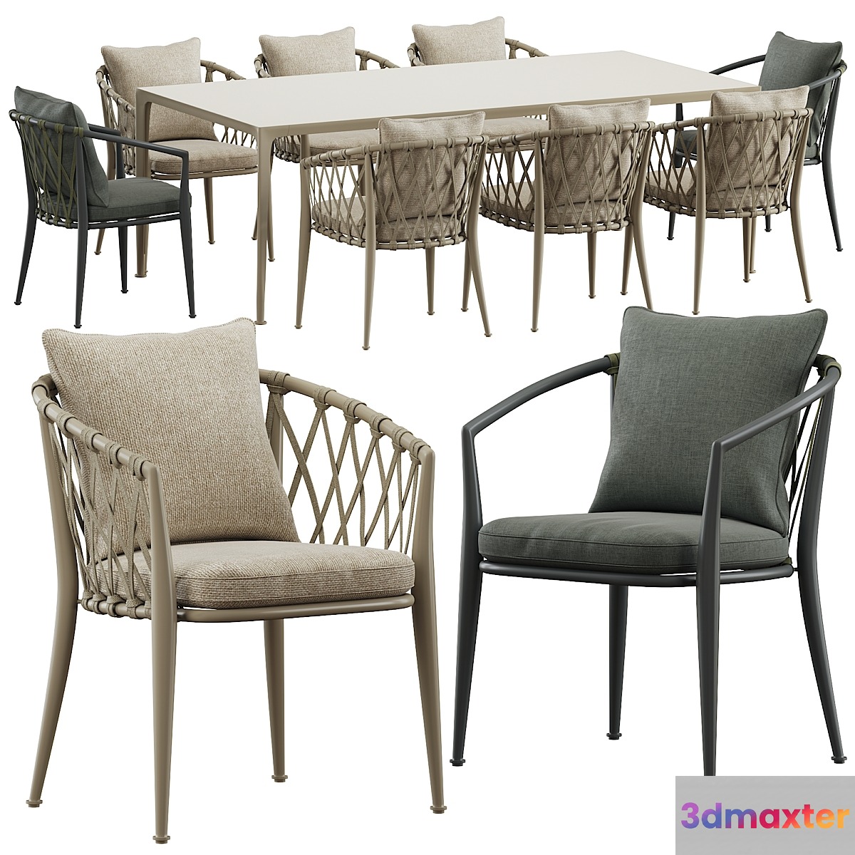 B&B Italy Erica dining table 3D Max