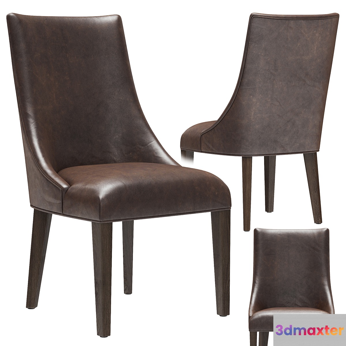 Restoration Hardware Ella Leather Side Chair 3D Max