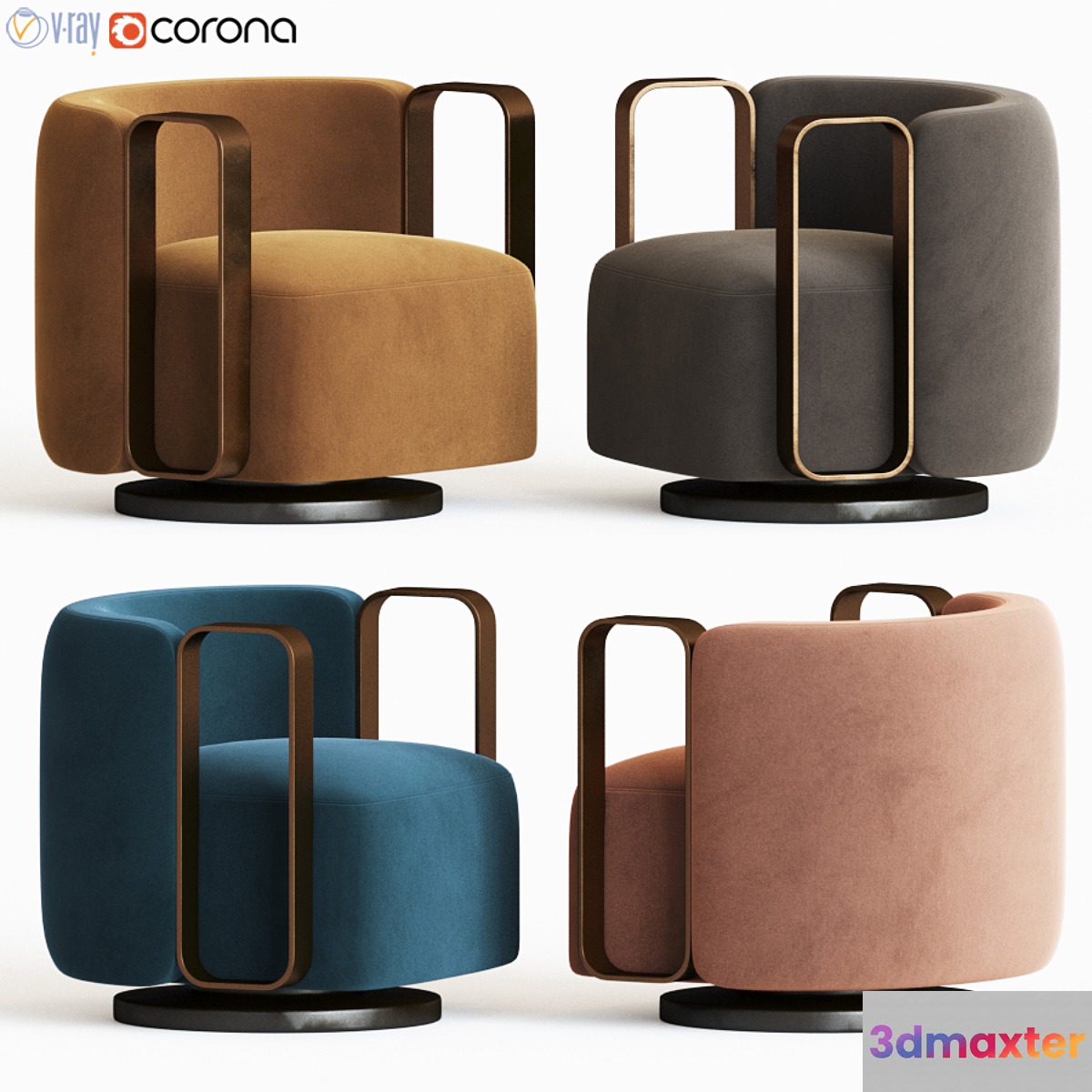 Kelly Bracelet Armchair Fendi Casa 3D Max