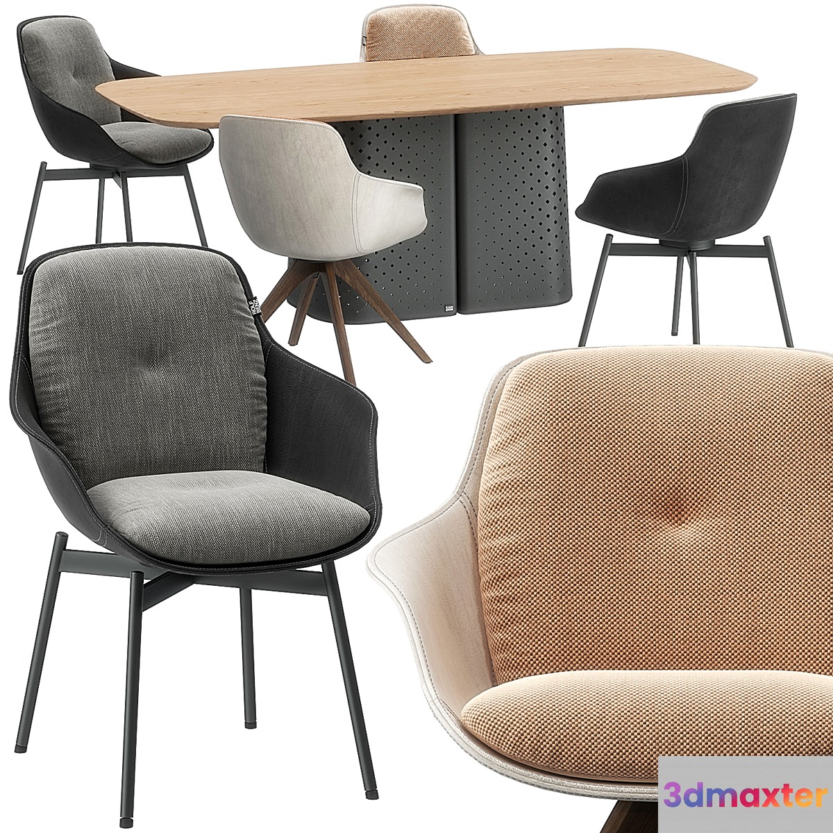 Rolf Benz 600 chair 929 table 3D Max