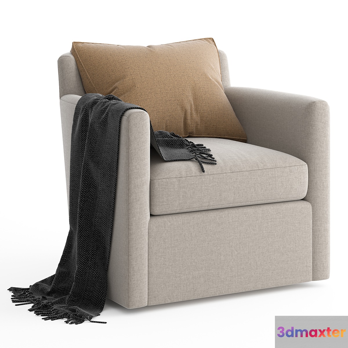 RH Oliver Barrelback Track Swivel Arm Chair