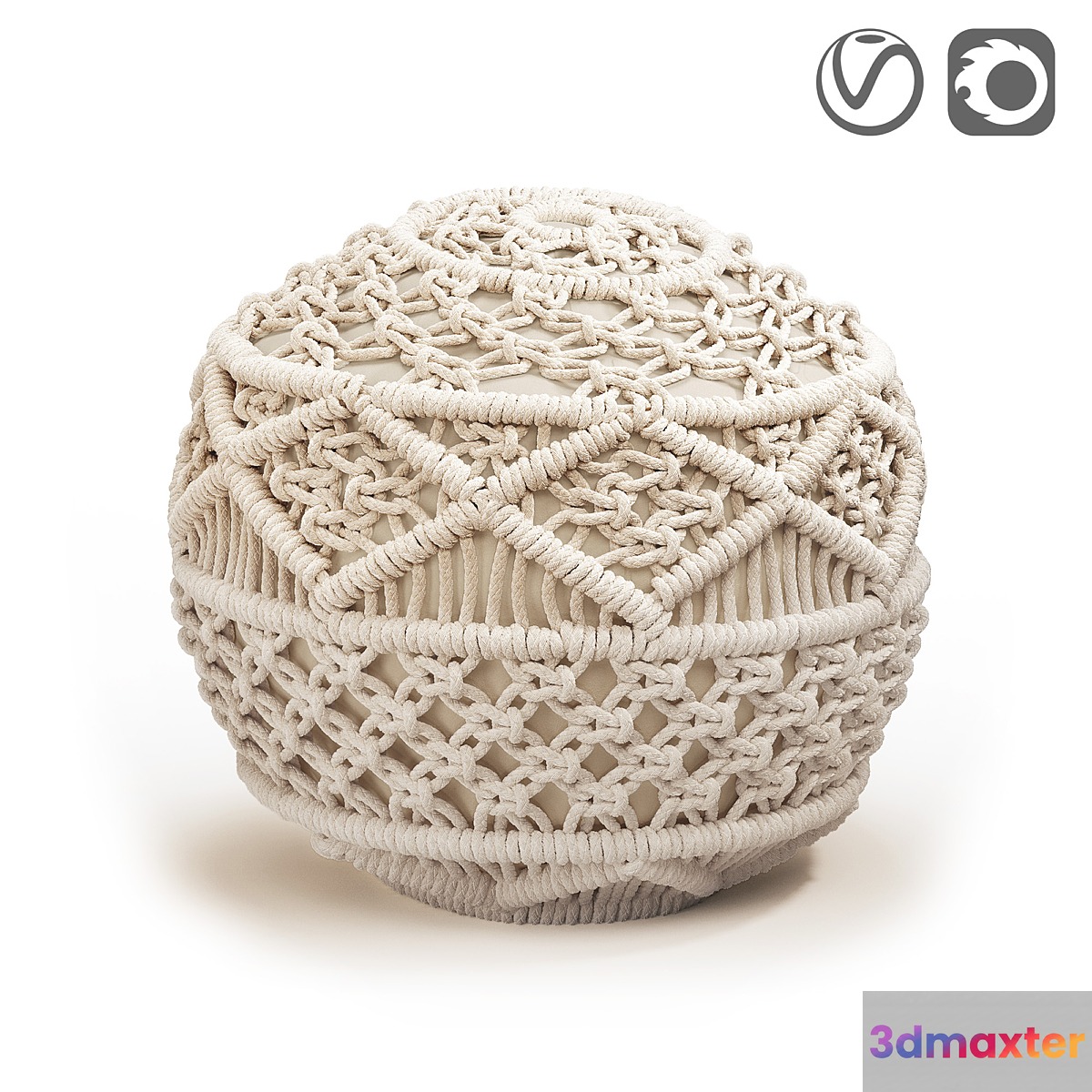 Macramé pouf Lambi 3D Max