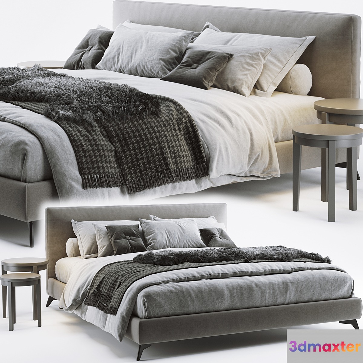 Meridiani Stone Up Bed 3D Max