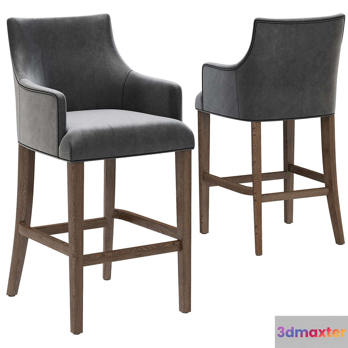 Restoration Hardware Ella Leather Stool 3D Max