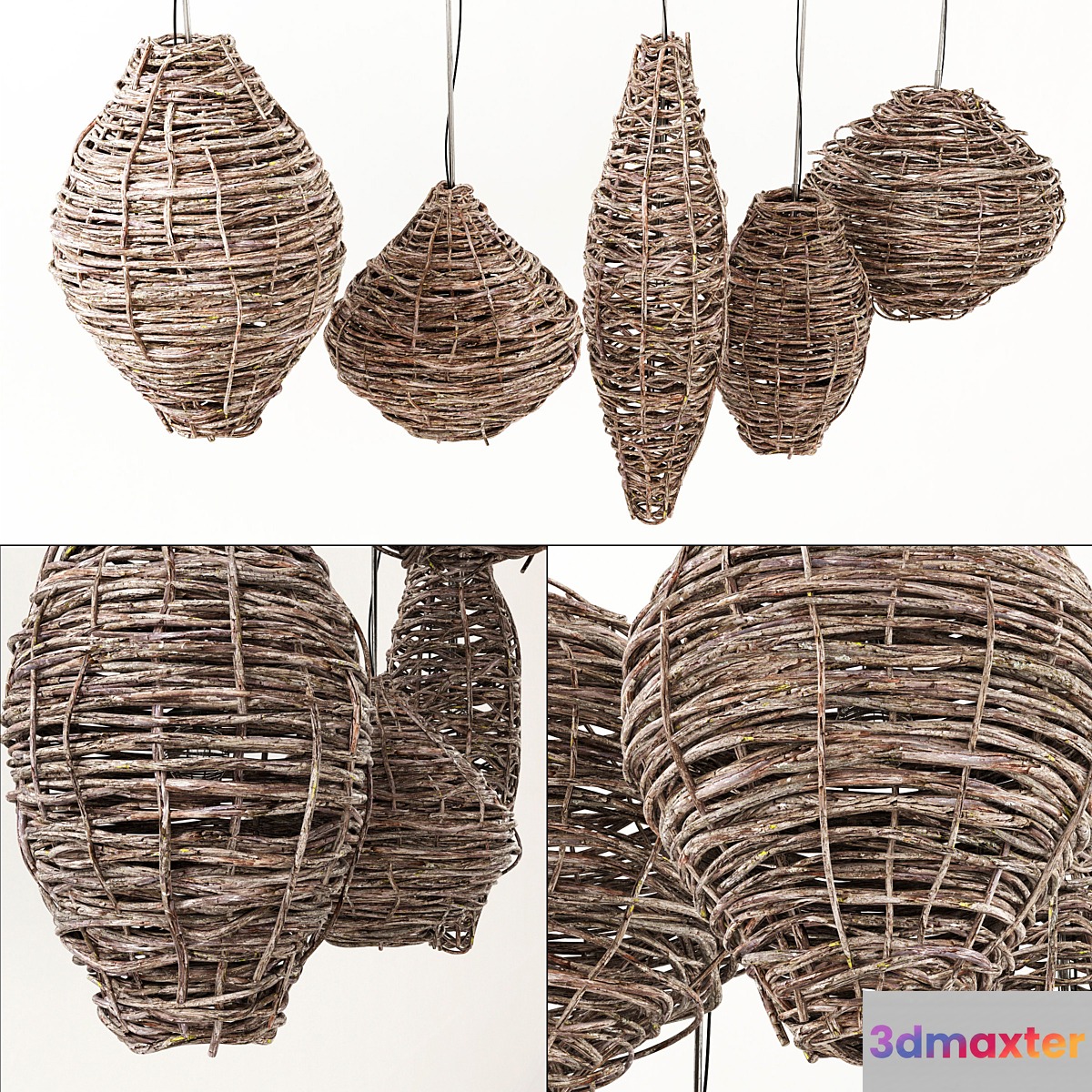 Branch Vespiary decor lamp n1 _ Branch hive lights 3D Max