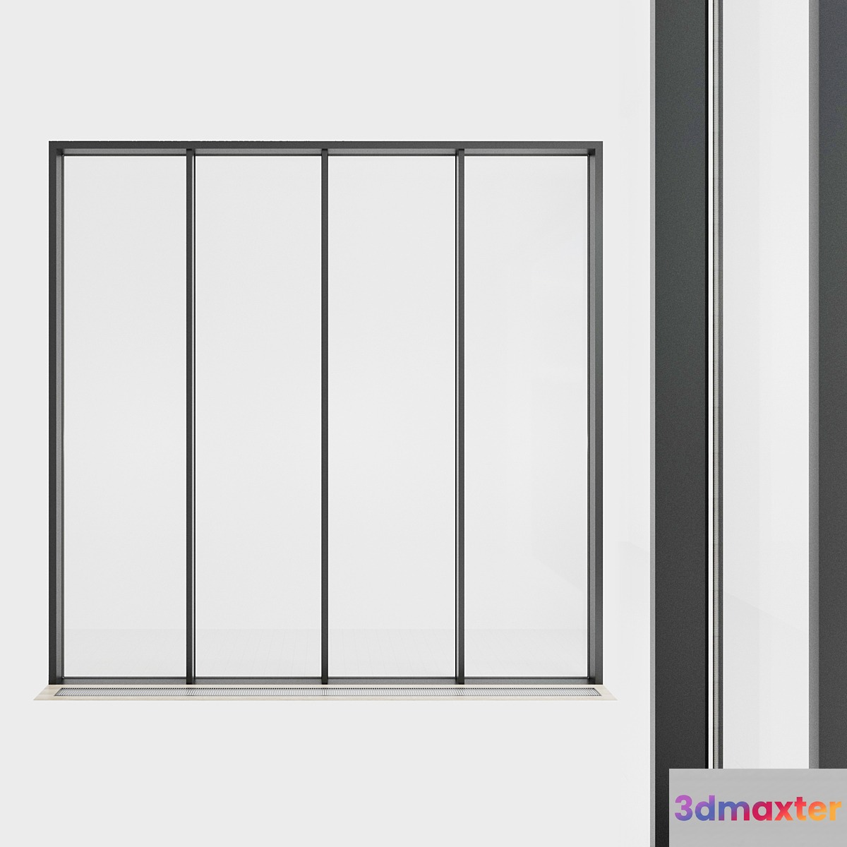 Panoramic glazing. Stained glass window. 35 3D Max