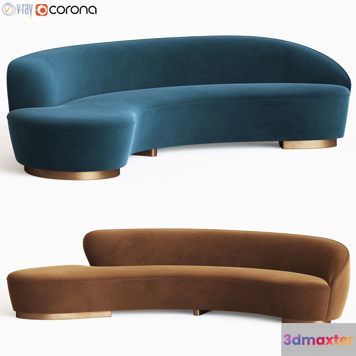 Freeform Curved Sofa With Arm Vladimir Kagan 3D Max