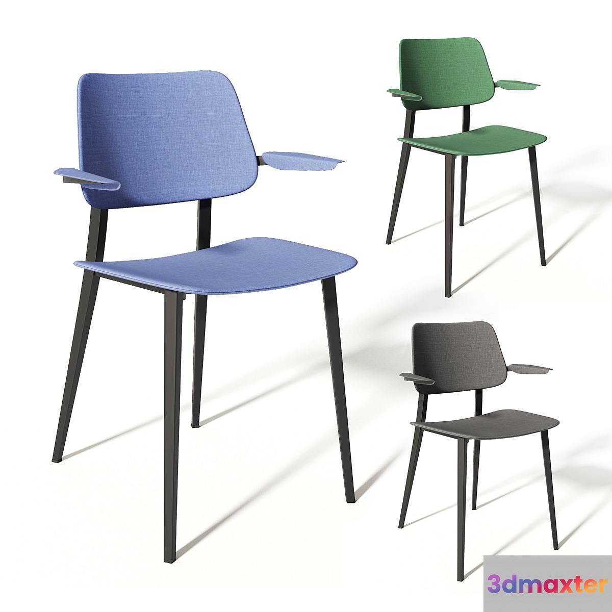 Chair with armrests Midj Joe 3D Max