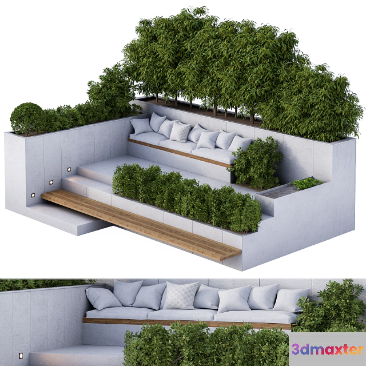 Roof Garden and Landscape Furniture 03 3D Max