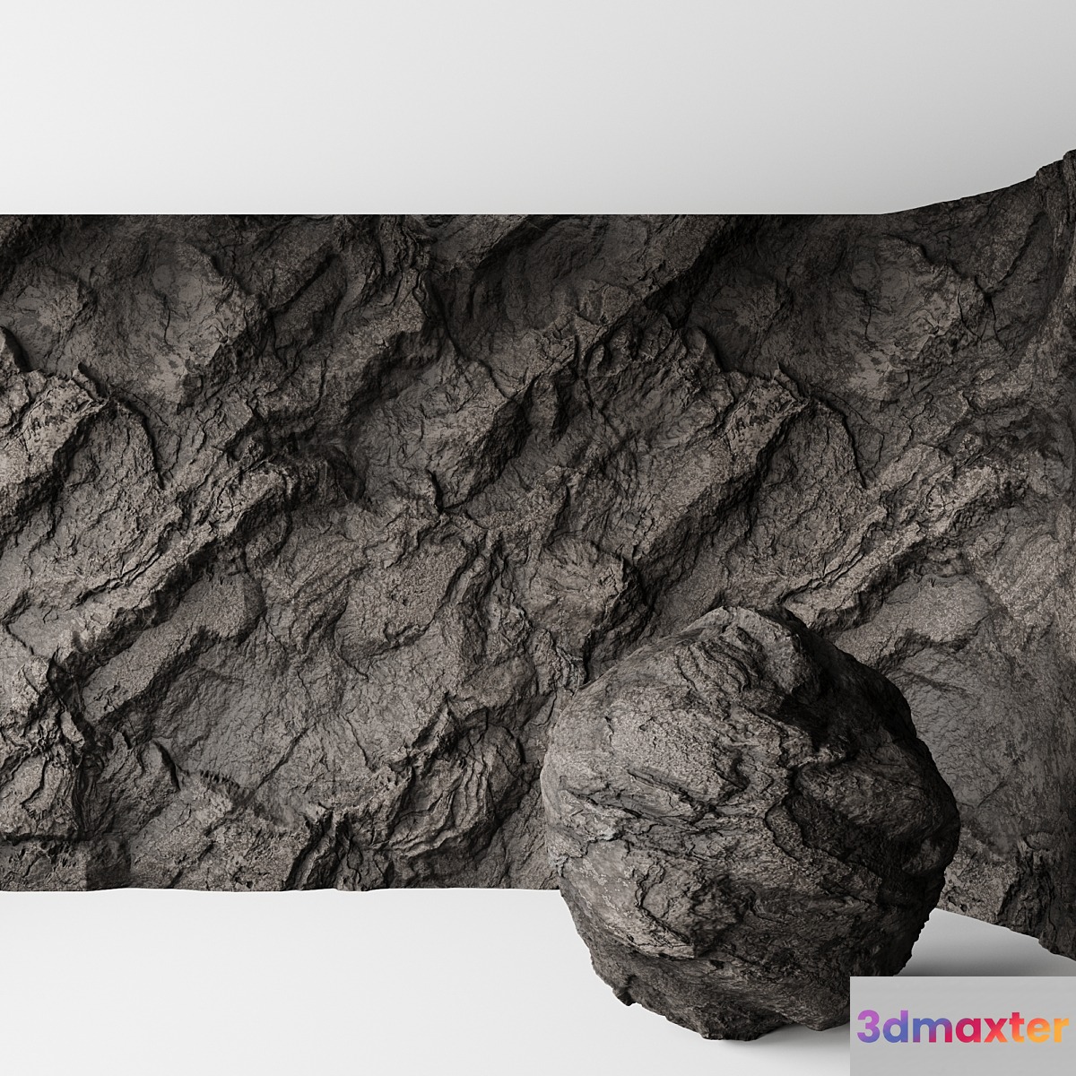 Rock cliff wall No. 4 3D Max