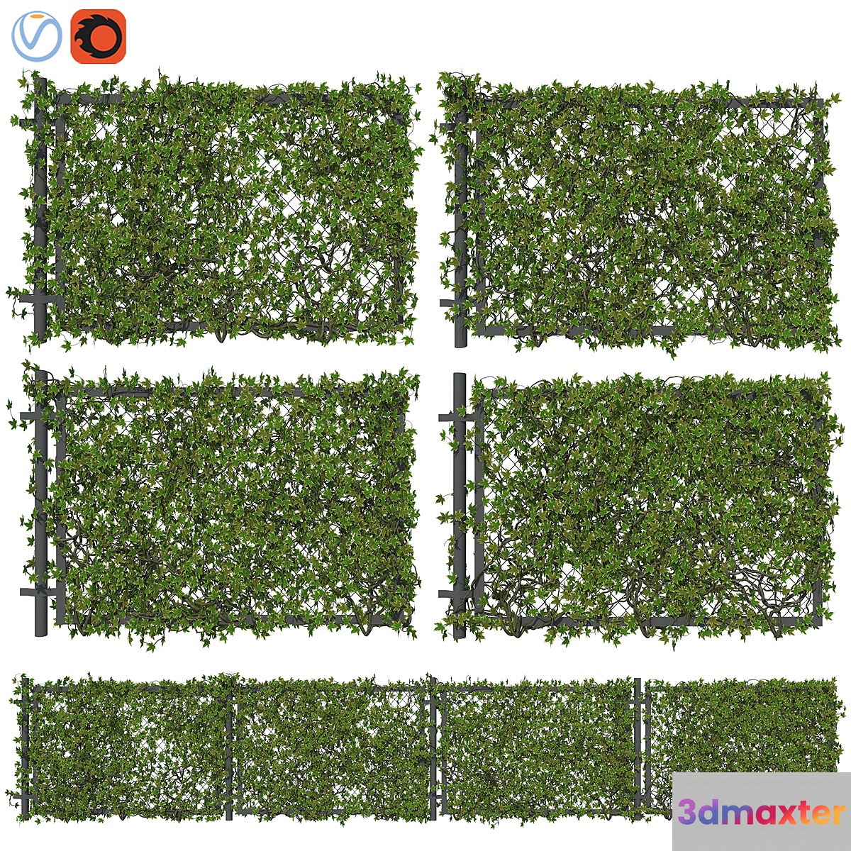 Fence with ivy v2 3D Max