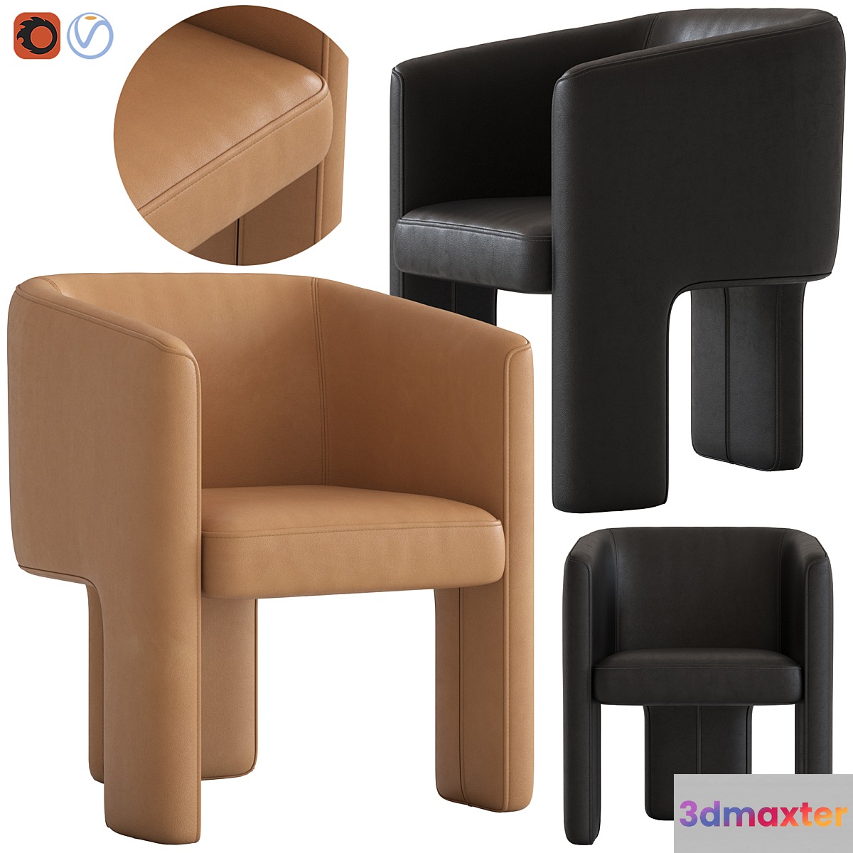 Coco Republic Phoenix Dining Chair 3D Max