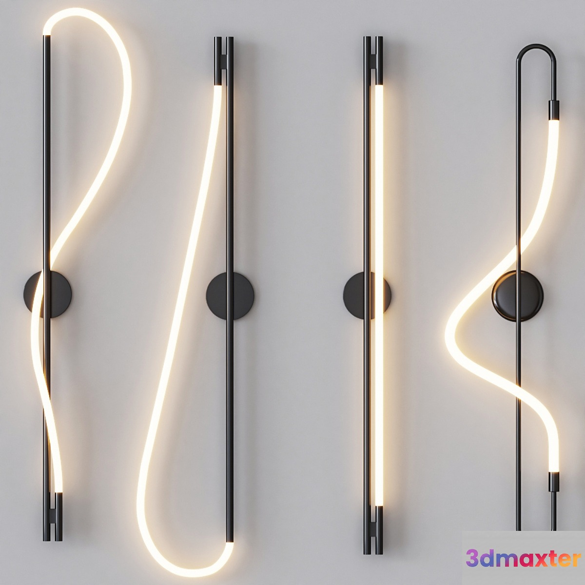 Luke Lamp Co - Wall Sconce Black Set 3D Max