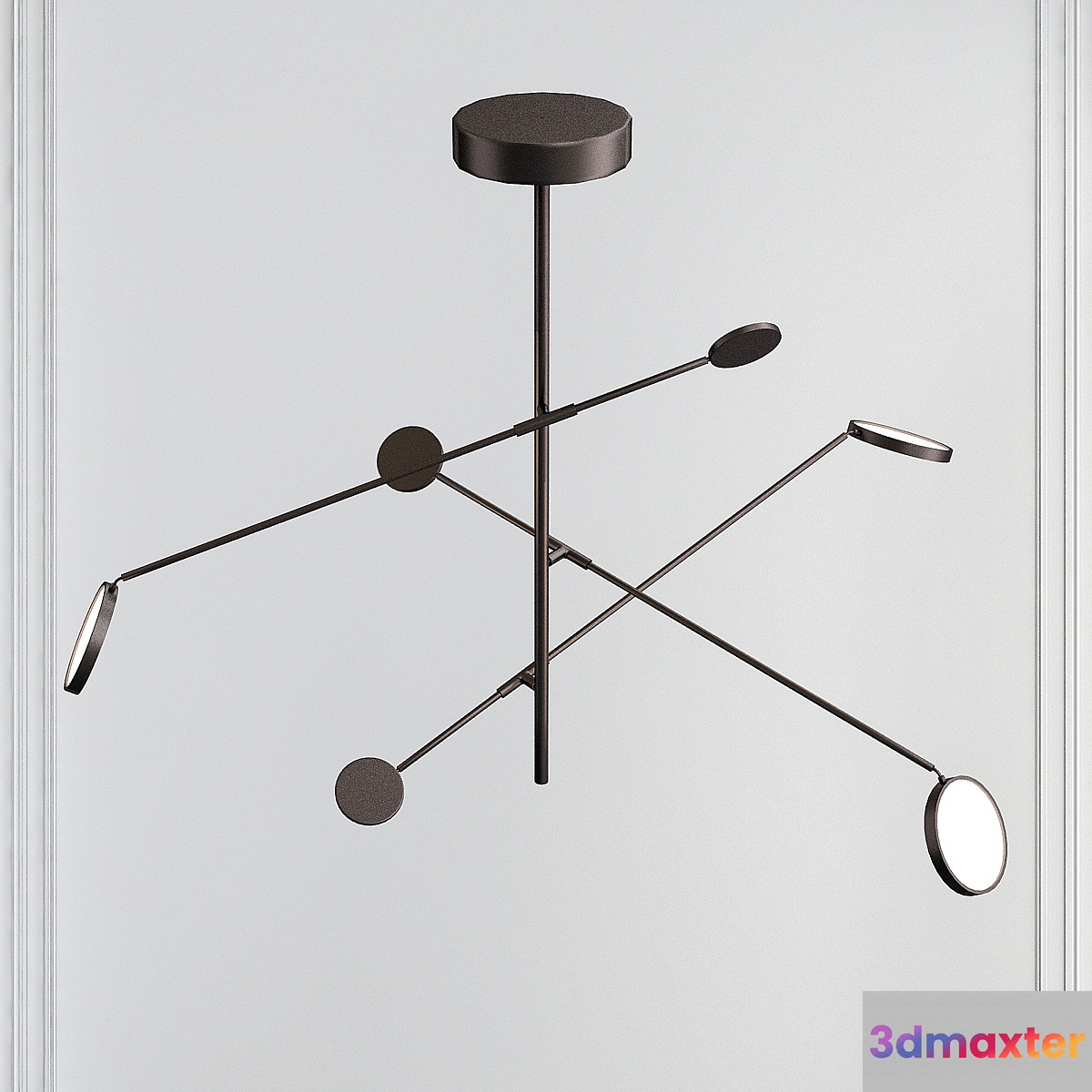 Radar 75-Watt Equivalence Integrated LED Black Pendant 3D Max