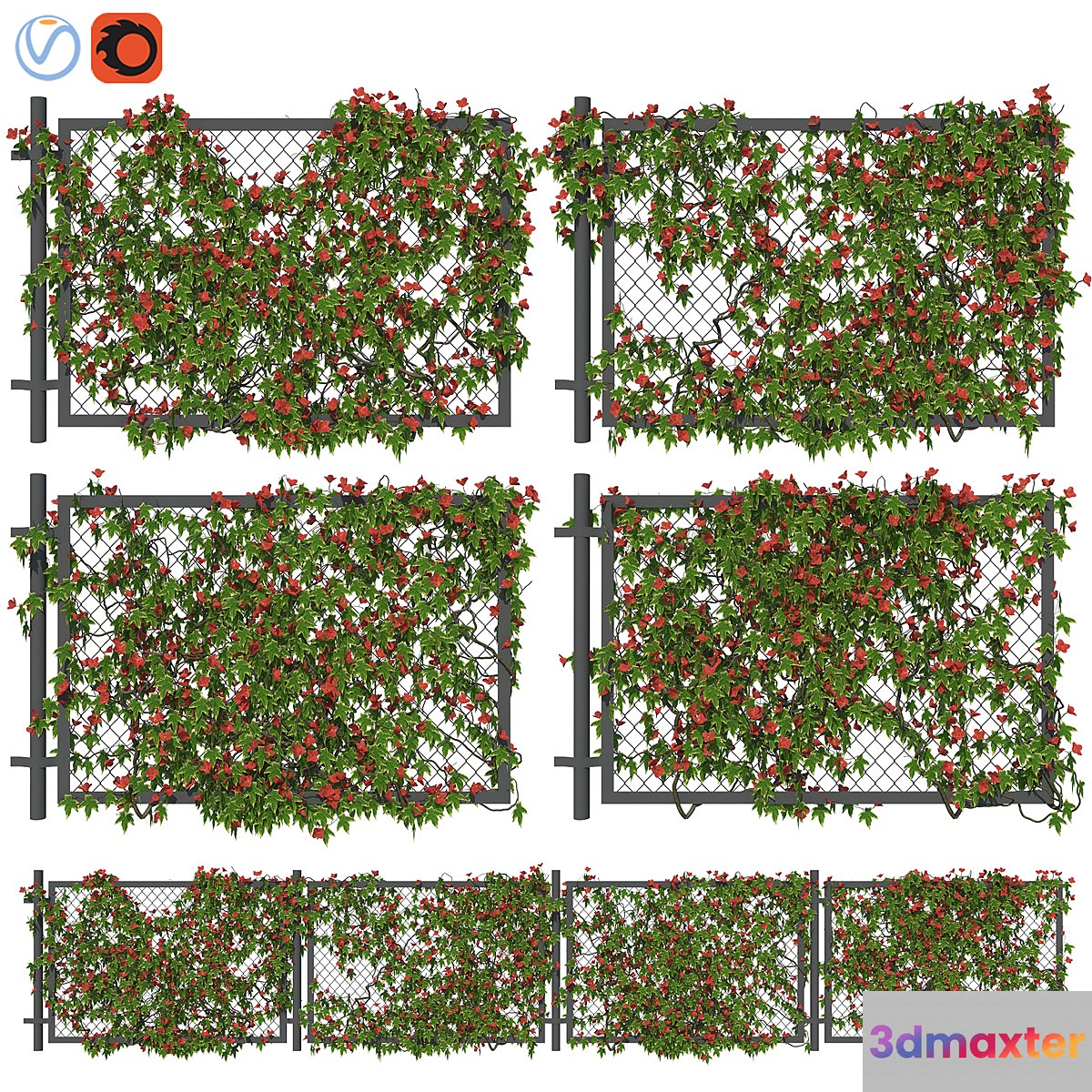 Fence with ivy v3 3D Max