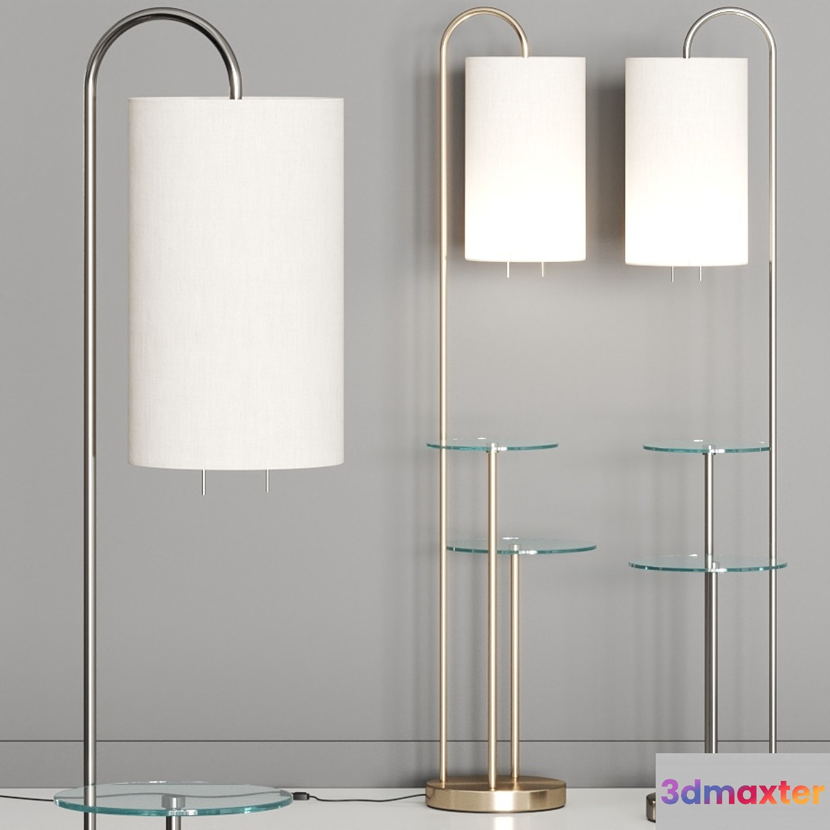 West Elm Deco Shelf Floor Lamp 3D Max