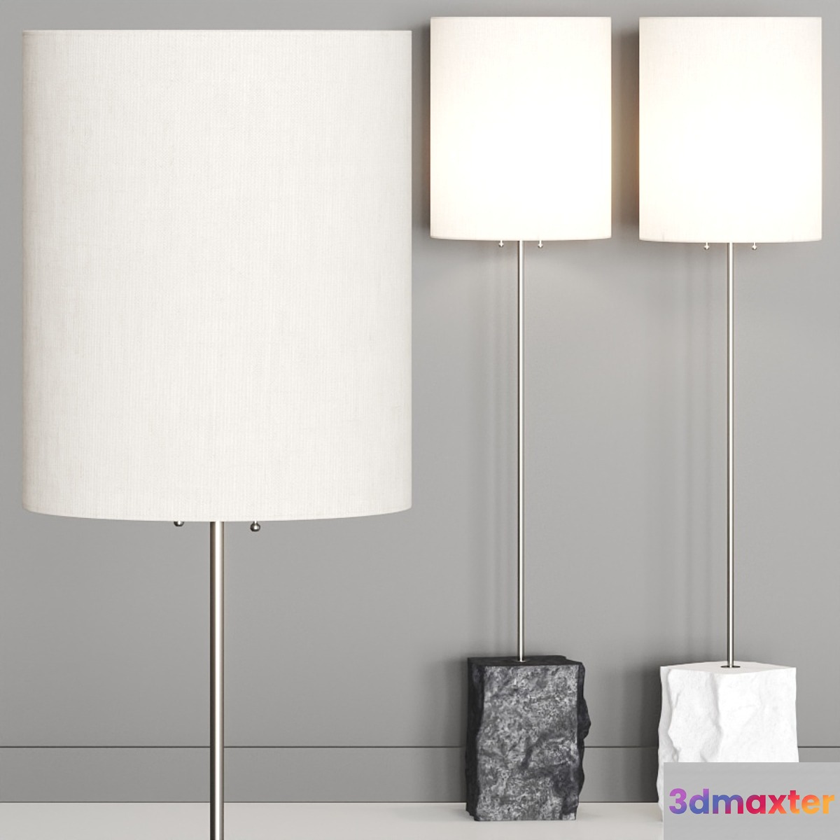 CB2 Raw Marble Floor Lamp - No.2 3D Max
