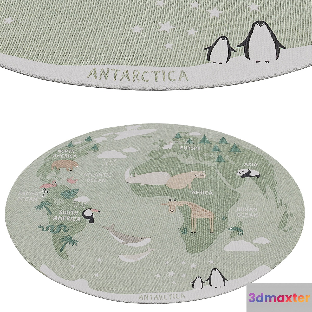 HM Home World map cotton rug