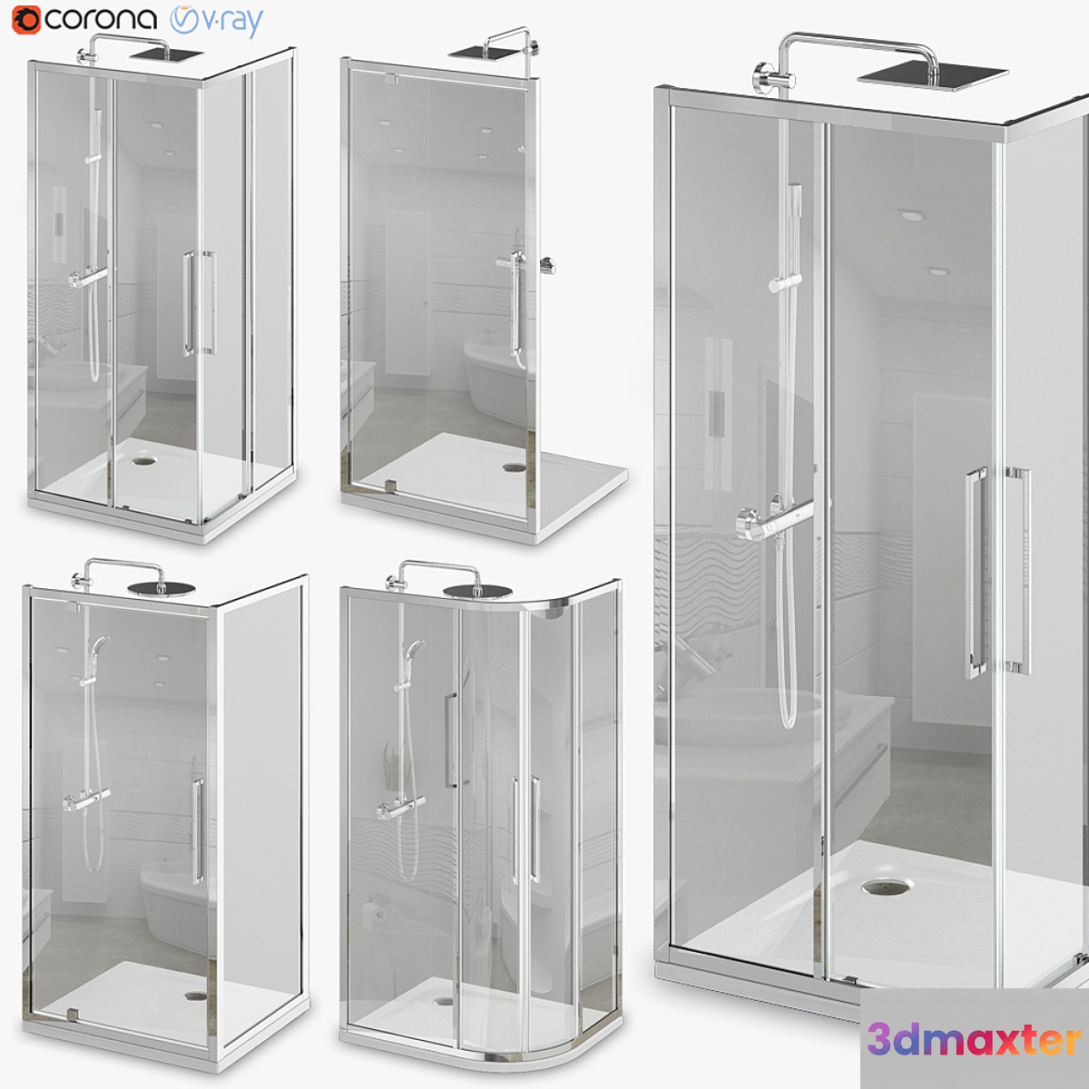 Shower cabins and doors Ideal | Kubo 3D Max