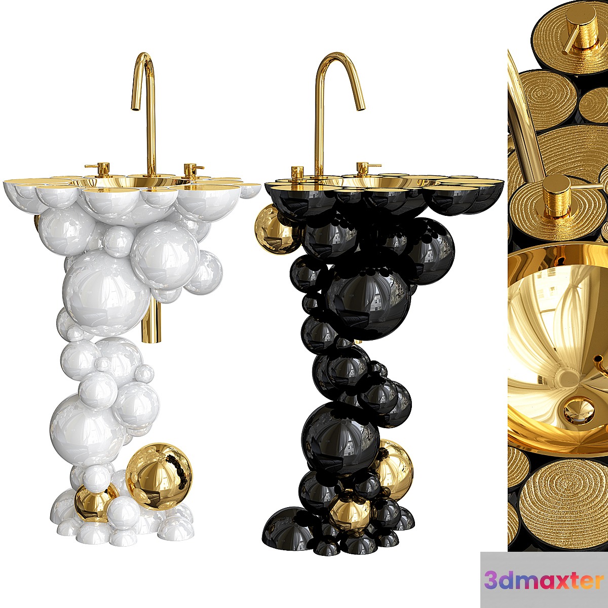 Luxury Free Standing Washbasin Newton 3D Max
