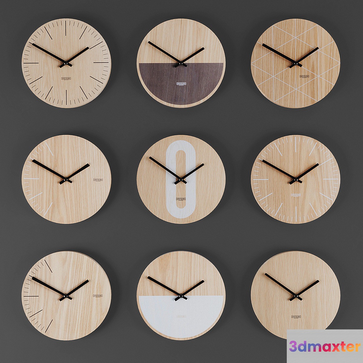 Collection of wall clocks 10 3D Max