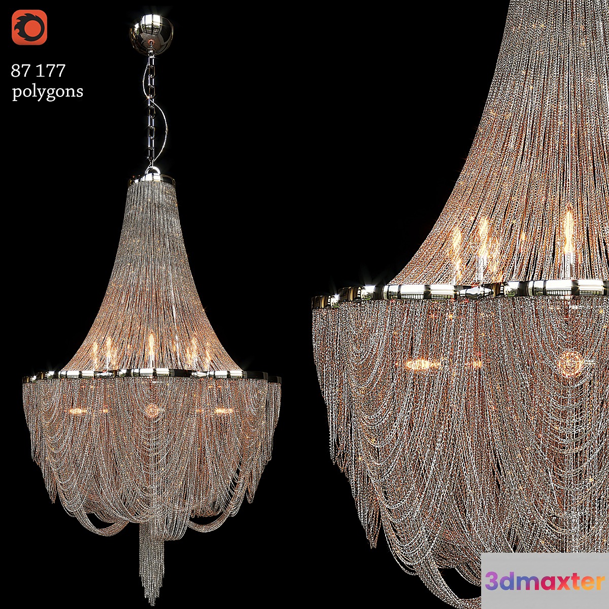 Chantilly_Six_Light_Chandelier 3D Max