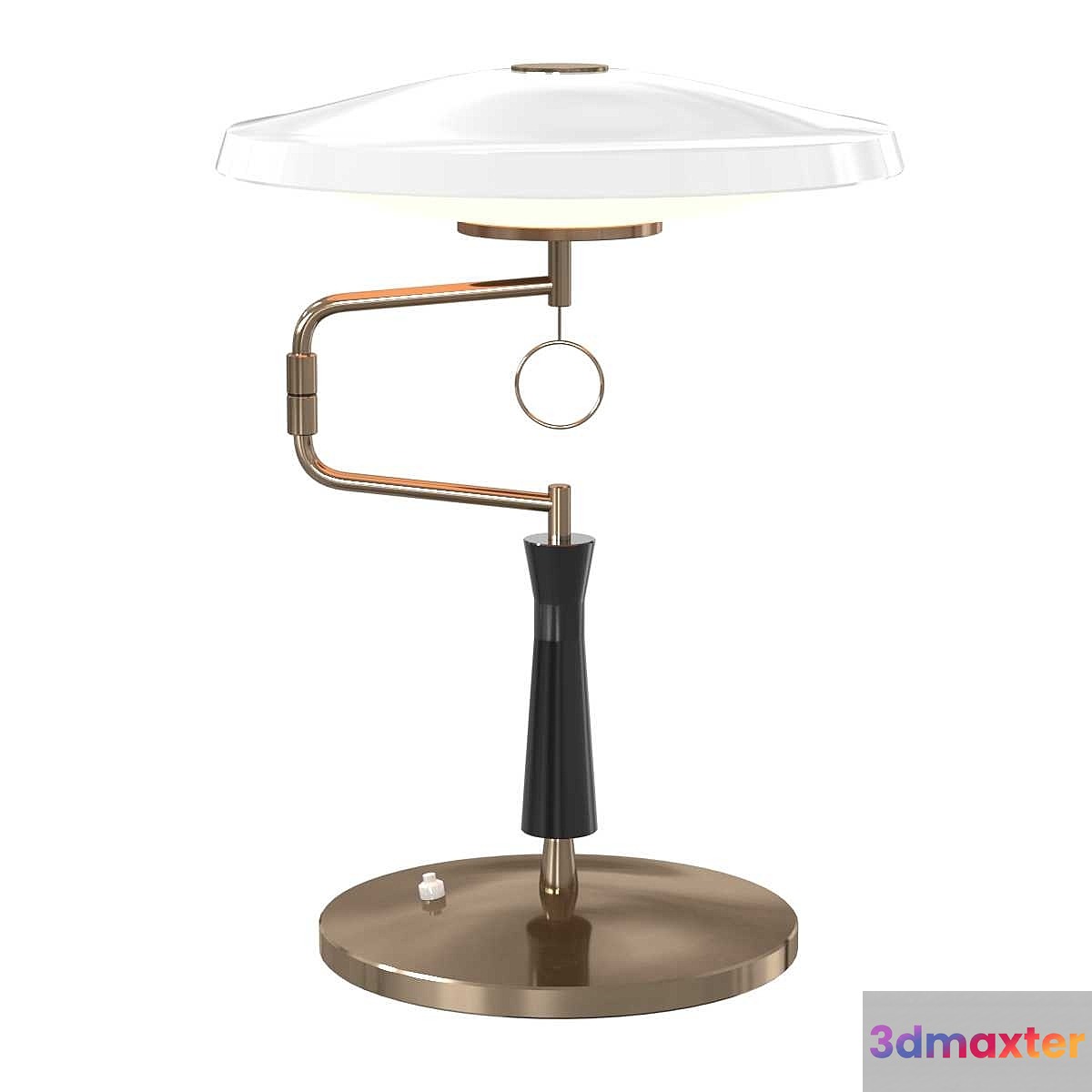 Enameled Metal and Satin Glass Table Lamp for Fontana Arte