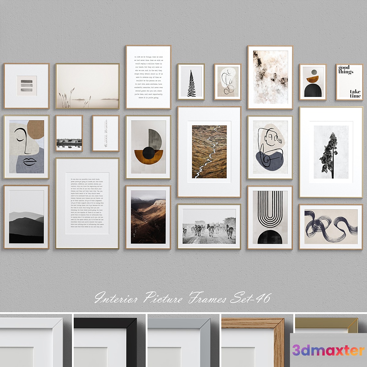 Interior Picture Frames Set-46 3D Max
