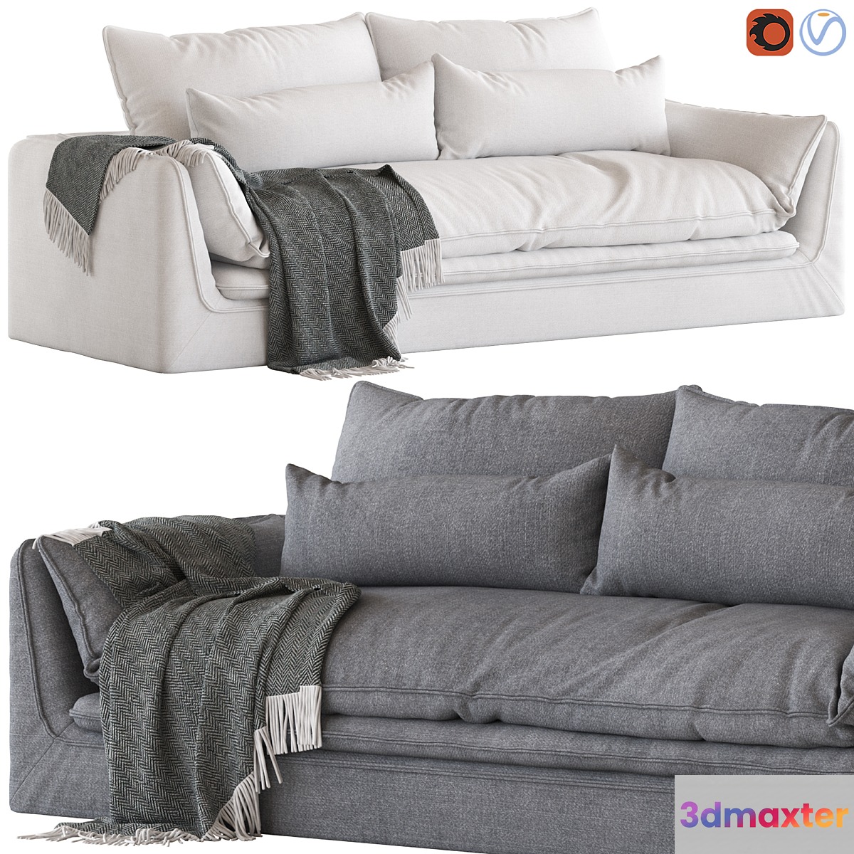 Globewest Orlando Seamed 4-Seater Sofa - No.2