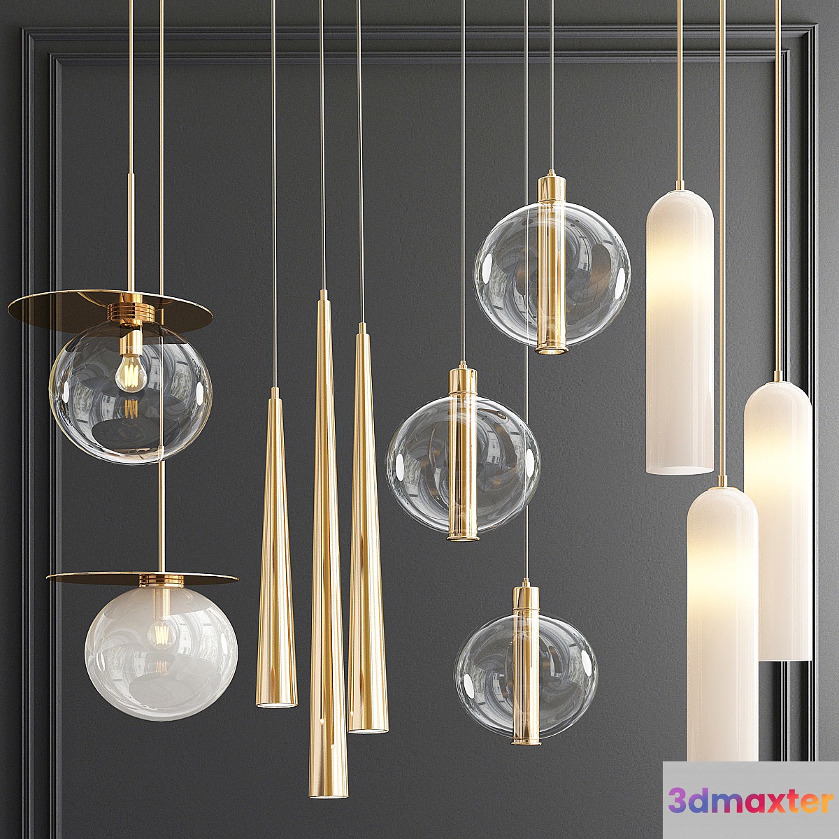 Four Hanging Lights_62 3D Max