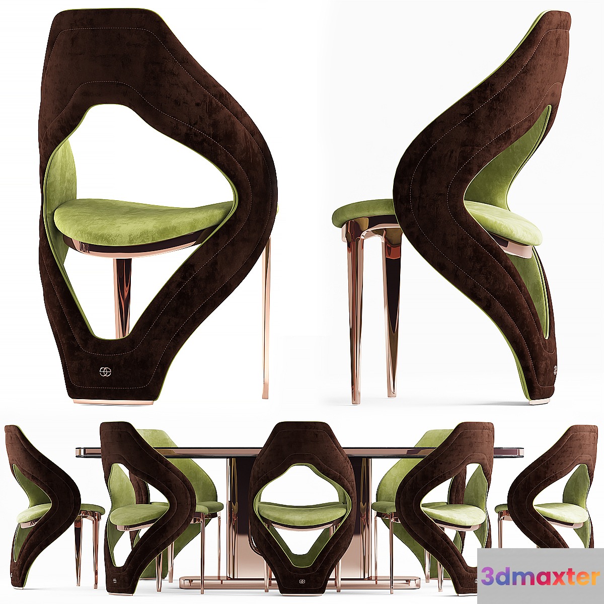 Chair and table elve luxury 3D Max