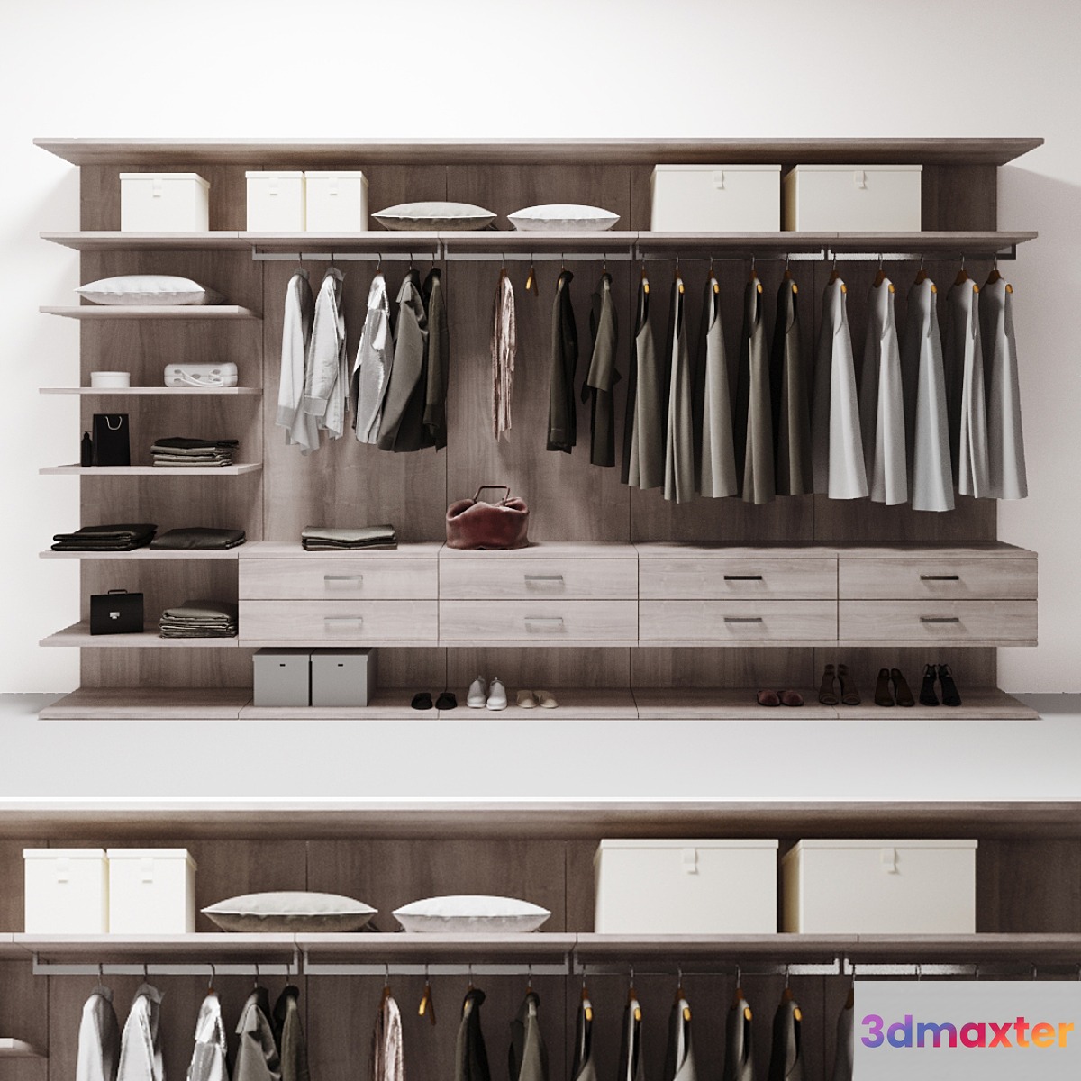 wardrobe with clothes 3D Max