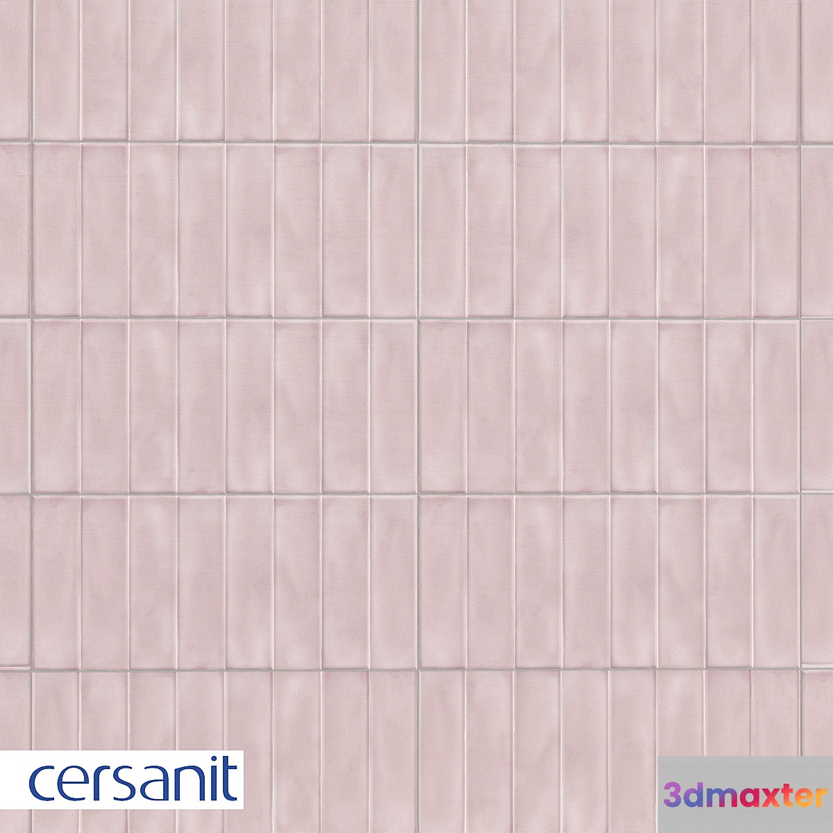 (PDG074D) Tile Pudra brick relief pink 20x44 3D Max