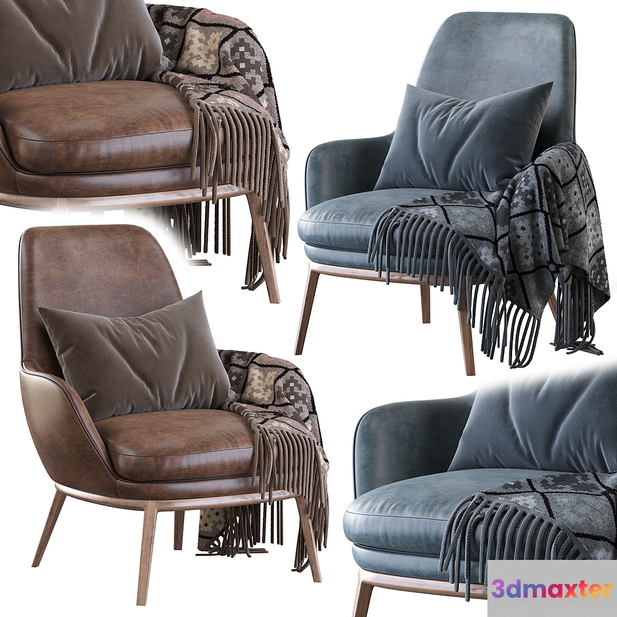 Caratos Maxalto Poltrona con Schienale Alto 3D Max