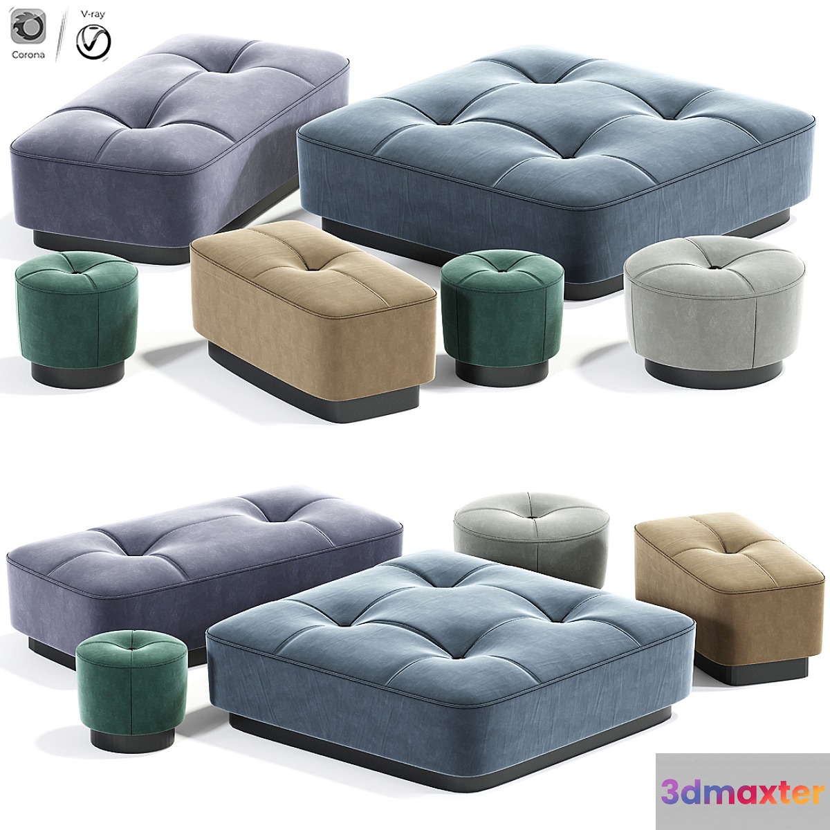 Minotti jacques poufs set - No.2