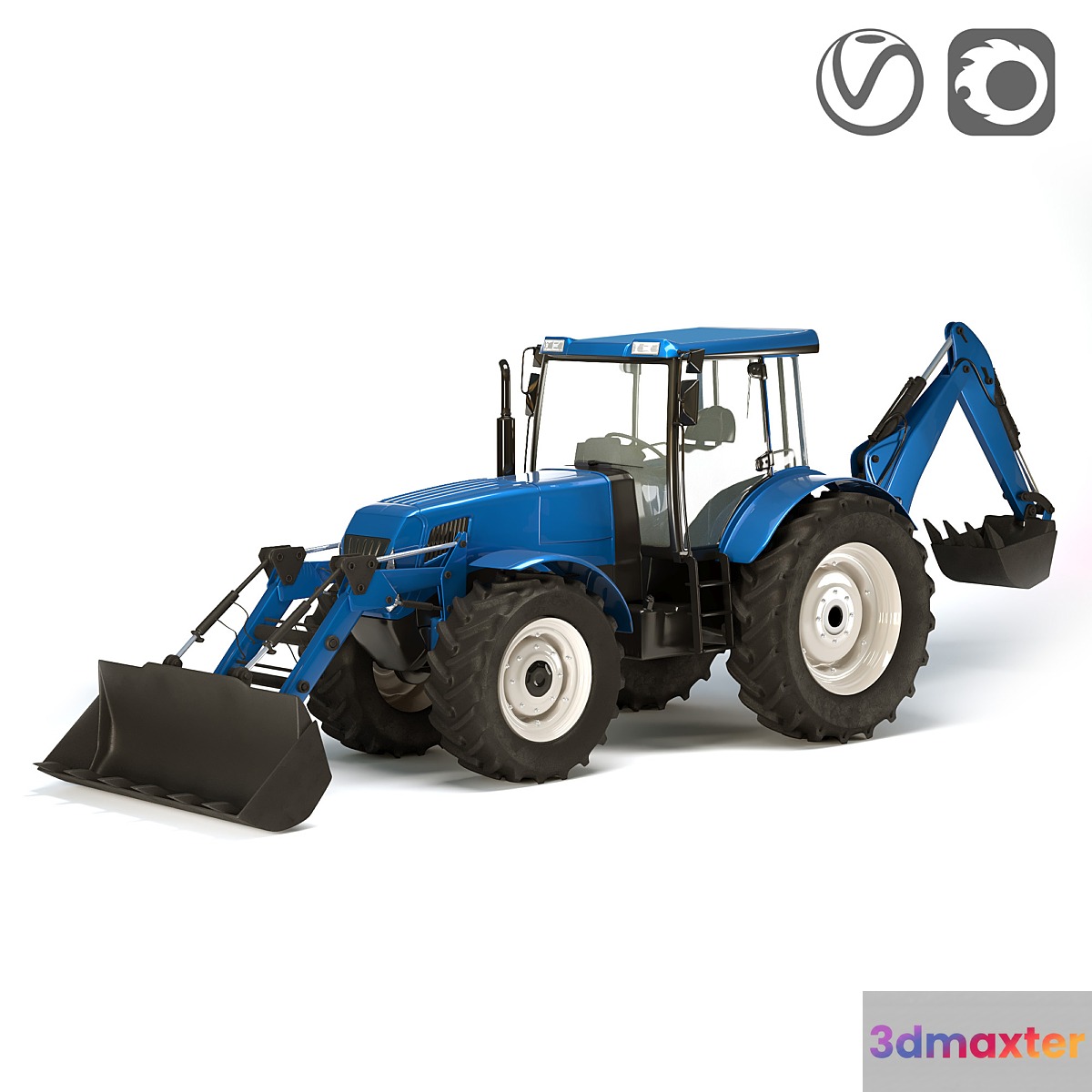 Tractor low _ middle _ high poly rigged - No.2