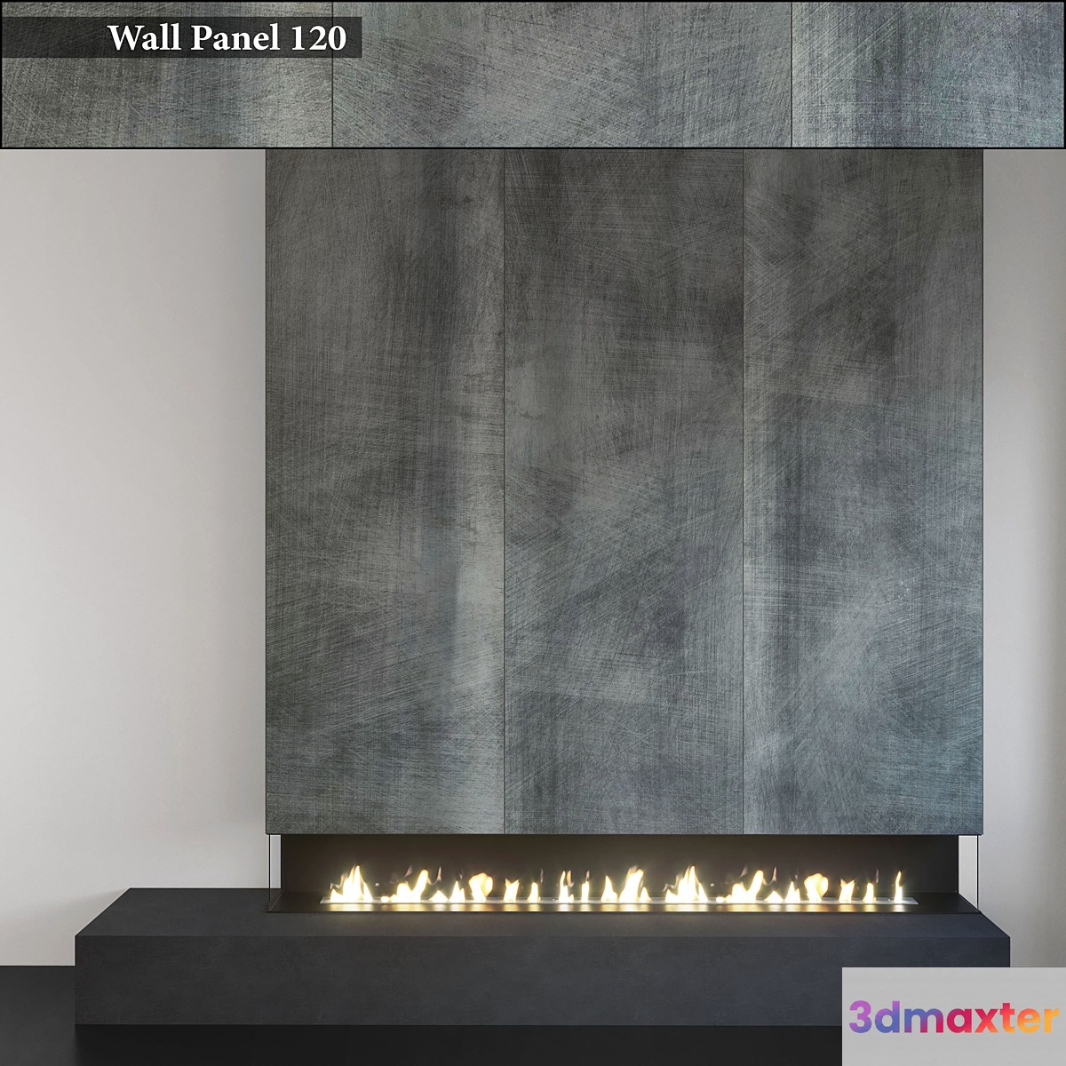 Wall Panel 120. Fireplace 3D Max