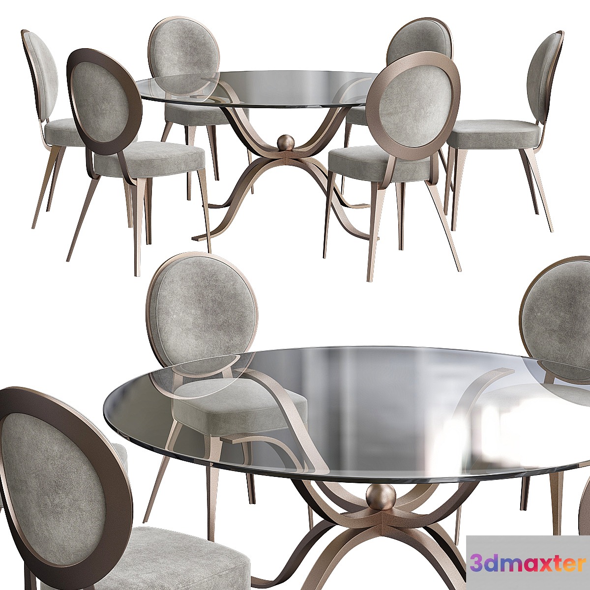 Luxurious Italian Designer Glass Dining Table - No.3